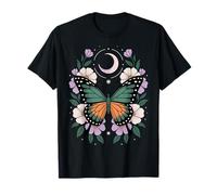 Goblincore Moth And Butterfly Moonphases Flowers Cottagecore Maglietta