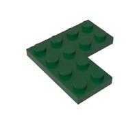 Gobricks 2639 - Piastra di fondazione, 4 x 4 angoli, 10 pezzi, GDS-696, compatibile con i mattoncini Lego, colore: Verde scuro 047