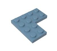 Gobricks 2639 - Piastra di fondazione, 4 x 4 angoli, 10 pezzi, GDS-696, compatibile con i mattoncini Lego, colore: Blu sabbia 054