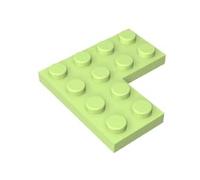 Gobricks 2639 - Piastra di fondazione, 4 x 4 angoli, 10 pezzi, GDS-696, compatibile con i mattoncini Lego, colore: Giallo/Verde 044