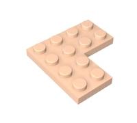Gobricks 2639 - Piastra di fondazione, 4 x 4 angoli, 10 pezzi, GDS-696, compatibile con i mattoncini Lego, colore: carne chiara 032