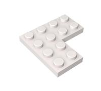 Gobricks 2639 - Piastra di fondazione, 4 x 4 angoli, 10 pezzi, GDS-696, compatibile con i mattoncini Lego, colore: Bianco 090