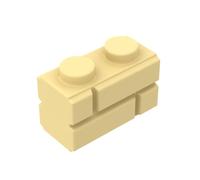 Gobricks 98283 - Mattoncini base speciali 1 x 2 con profilo in mattoni in muratura, 10 pezzi, GDS-631, compatibili con mattoncini Lego, colore: giallo chiaro 029