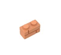 Gobricks 98283 - Mattoncini base speciali 1 x 2 con profilo in mattoni in muratura, 10 pezzi, GDS-631, compatibili con mattoncini Lego, colore: carne 038