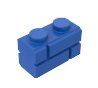Gobricks 98283 - Mattoncini base speciali 1 x 2 con profilo in mattoni in muratura, 10 pezzi, GDS-631, compatibili con mattoncini Lego, colore: blu 050