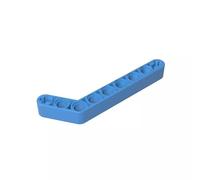 Gobricks GDS-674 Technic Beam 1x9 curvo (7-3) spesso, 50 pezzi, compatibile con Lego 32271 42160, parti fai da te e componenti MOC per grandi marche di mattoni, colore: blu medio 102