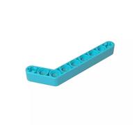 Gobricks GDS-674 Technic Beam 1x9 Curvo (7-3) Spesso, 50 pezzi, compatibile con Lego 32271 42160, Parti fai da te e MOC Componenti per mattoni di grandi dimensioni, colore: azzurro medio 322