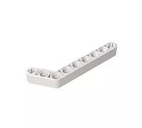 Gobricks GDS-674 Technic Beam 1x9 Curvo (7-3) Spesso, 50 Pezzi, Compatibile con Lego 32271 42160, Parti fai da te e Componenti MOC per grandi marche di mattoni, colore: Bianco 1