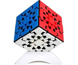 Gobus Oostifun 3x3 Gear Cube KungFu - Puzzle 3D Twist Con Supporto (Senza Adesivo Multicolore)