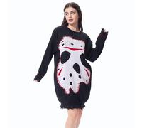 GOBWCOT Costume da Jason da donna, maglione spaventoso killer, horror film venerdì, vestito raccapricciante per Halloween e cosplay (nero, L/XL)