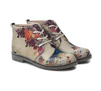 GOBY Bottines Stivaletti Vegani Fatti a Mano con Stampa - Design Confortevole - Vernice Multicolore Durevole di Alta Qualità - Resistenza all'Esterno