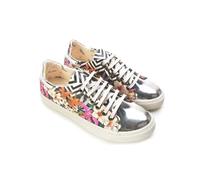 GOBY Sneakers Donna in Pelle vegana - Stampe Multicolore Resistenti - Scarpe Casual Fatte a Mano - Comode con Soletta Imbottita, Leggere e alla Moda.