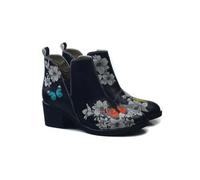 GOBY Stivali Feta - Stivaletti vegani da donna, fatti a mano, con stampa - Comodi - Resistenti con finitura multicolore - Adatti all’esterno - Stivaletti alla moda