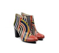 GOBY Stivali Feta - Stivaletti vegani da donna, fatti a mano, con stampa - Comodi - Resistenti con finitura multicolore - Adatti all’esterno - Stivaletti alla moda