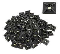 Gocableties, Confezione da 100 basi per fascette fermacavi con fissaggio adesivo, 19 x 19 mm, di prima qualità