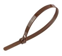 Gocableties Confezione da 100 Fascette Riutilizzabili 250 mm x 7,6 mm, Stringicavo Resistenti, Marrone, 25,4 cm, Nylon Resistente