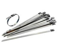 Gocableties Confezione da 25 fascette stringicavo in acciaio inox di alta qualità, 150 mm x 4,6 mm, 15,2 cm di qualità marina 316