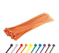 Gocableties - Fascette Plastica Arancione - 200 mm x 4,8 mm - 100 Pezzi - Fascette Elettricista