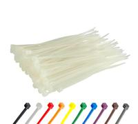 Gocableties - Fascette Plastica Bianche/Trasparenti - 100 mm x 2,5 mm - 100 Pezzi - Piccole Fascette Colorate