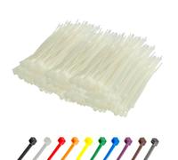 Gocableties - Fascette Plastica Bianche/Trasparenti - 150 mm x 3,6 mm - 1000 Pezzi - Piccole Fascette Elettricista