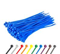 Gocableties - Fascette Plastica Blu - 200 mm x 4,8 mm - 100 Pezzi - Fascette Elettricista