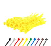 Gocableties - Fascette Plastica Gialla - 100 mm x 2,5 mm - 100 Pezzi - Piccole Fascette Colorate