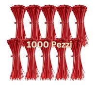 Gocableties - Fascette Plastica Rossa - 200 mm x 4,8 mm - 1000 Pezzi - Fascette Elettricista