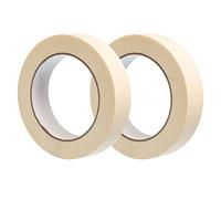 Gocableties - Nastro di carta - 25 mm x 50 m - Per protezione superfici mentre si dipinge - Adesivo privo di solventi - 2 Rotoli
