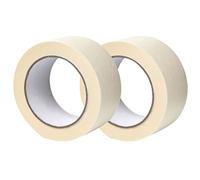 GOCABLETIES - Nastro di carta - 50 mm x 50 m - Per protezione superfici mentre si dipinge - Adesivo privo di solventi - 2 Rotoli
