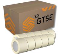 Gocableties - Nastro di carta - 75 mm x 50 m - 10 Rotoli - Per protezione superfici mentre si dipinge - Adesivo privo di solventi