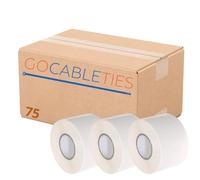 GOCABLETIES - Nastro isolante bianco - 75 rotoli - 50 mm x 33 m - Robusto ed autoadesivo - Per proteggere, unire e riparare cavi