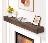 GoCampDirect Mensola per caminetto, 152 x 20 x 12,7 cm, realizzata a mano, mensola sospesa da parete per caminetto, in legno rustico, tradizionale, con staffa invisibile in legno resistente, colore