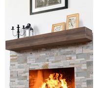 GoCampDirect Mensola per caminetto, 167 x 20 x 12,7 cm, realizzata a mano, mensola sospesa da parete per caminetto, in legno rustico, tradizionale, con staffa invisibile in legno resistente, colore