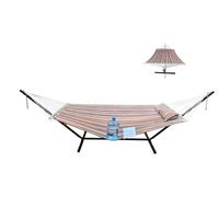 GOCAN - Amaca doppia con tessuto trapuntato e aste di espansione, più lunga e stabile, amache di qualità per cortile all'aperto, non si ribalta