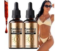 Gocce abbronzanti da bere, Self Tanning Drops per bere, autoabbronzanti per corpo e viso, senza danni al sole, autoabbronzanti per corpo e viso (2 pezzi)