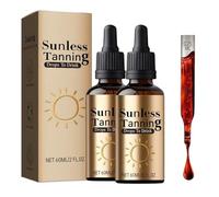 Gocce autoabbronzanti da bere, gocce da bere per abbronzare, Sunless Tanning Drops To Drink, Autoabbronzante Viso & Corpo Bio, Veloce Abbronzatura per tutti i tipi di pelle, 60ml (2 bottiglie)