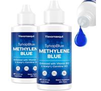 Gocce blu di metilene per gli esseri umani, 1% USP Grade-Mess-Free Dropperless Bottle, con metil B12 e ALCAR-caffeina, sapore di menta, 4 once