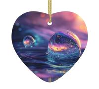 Gocce d'acqua colorate I ciondoli in ceramica a forma di cuore creano un'atmosfera calda per case, feste e regali.