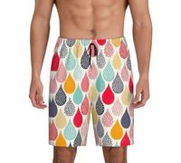 Gocce d'acqua pantaloni comodi, pantaloni da pigiama da uomo, pantaloncini elastici in vita e coulisse morbidi e comodi