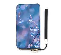 Gocce d'acqua sfondo blu portafoglio sottile per le donne borsa lunga carino pochette da polso borsetta titolari di carte, Stile:, 20x10.5cm
