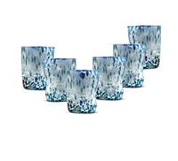 Gocce di Murano 6 Bicchieri Acqua Lavorati Secondo la Tradizione degli Artigiani di Murano, Bicchiere Soffiato e Lavorato a Mano 300 ml - Calici Acqua Eleganti e Preziosi