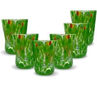 Gocce di Murano 6 Bicchieri Acqua Lavorati Secondo la Tradizione degli Artigiani di Murano, Bicchiere Soffiato e Lavorato a Mano 300 ml - Calici Acqua Eleganti e Preziosi