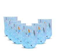 Gocce di Murano 6 Bicchieri Acqua Vetro Linea Eterea, Bicchiere Soffiato e Lavorato a Mano 300 ml