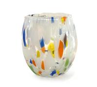 Gocce di Murano Bicchiere Vino Lavorato Secondo la Tradizione degli Artigiani di Murano, Bicchiere Soffiato e Lavorato a Mano 200 ml - Calice Vino Elegante e Prezioso