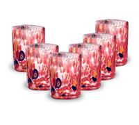 Gocce di Murano Set 6 Bicchieri Liquore Shot Pioggia Arcobaleno Lavorati a Mano Secondo la Tradizione degli Artigiani di Murano Colorati Confezione Bicchierini Eleganti e Preziosi Made in Italy
