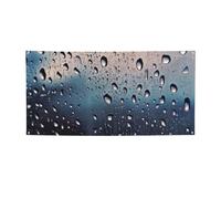 Gocce di pioggia su banner e cartelli in vetro bandiere da appendere alla parete Banner personalizzato per feste con 4 fori sfondo con testo fotografico sfondo per feste di compleanno per interni ed