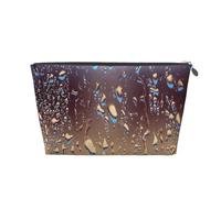 Gocce Di Pioggia Su Vetro Stampato, Borsa da toilette Borsa per trucco Borsa per cosmetici Borsa da toilette da viaggio portatile