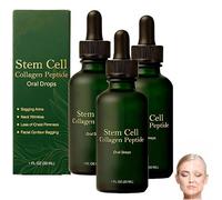 Gocce orali di cellule staminali e peptidi di collagene, gocce di peptidi di collagene anti-età, rassodanti, antirughe, per sollevare la pelle rilassata e ridurre la formazione di rughe (3Pezzo)