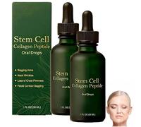 Gocce orali di cellule staminali e peptidi di collagene, gocce di peptidi di collagene anti-età, rassodanti, antirughe, per sollevare la pelle rilassata e ridurre la formazione di rughe (2Pezzo)