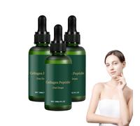 Gocce orali di peptidi di collagene - Peptidi di collagene liquidi per donne e uomini - Gocce liquide di peptidi multi-collagene per favorire l'idratazione della pelle - Rassodamento (3 bottiglie)